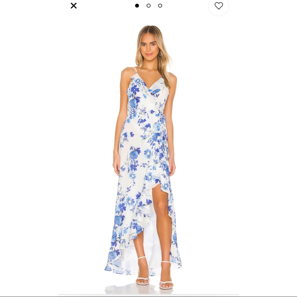 Yumi Kim blue floral maxi wrap dress